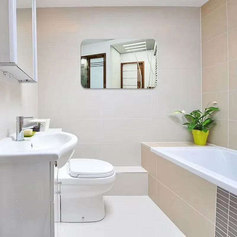 1Pcs Removable Acrylic Mirror Wall Sticker Square Oval Self Adhesive Room Art Decal for Kids Bathroom Living Room Decoration