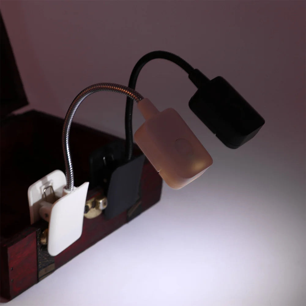 Flexible Reading LED Book Light Ebook Book Reader Nightlight Clip-On beside Bed Table Desk Lamp PC Phone Lighting Flashlight