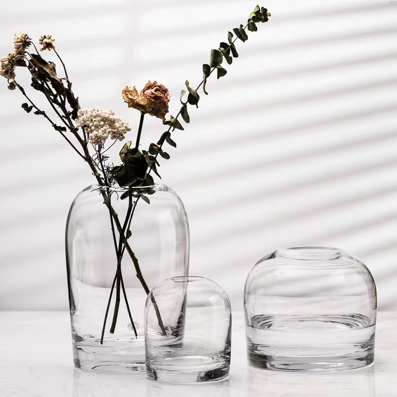 European Style Simple Vase Creative INS Glass Flower Living Room Dining Table Flower Vase Crafts