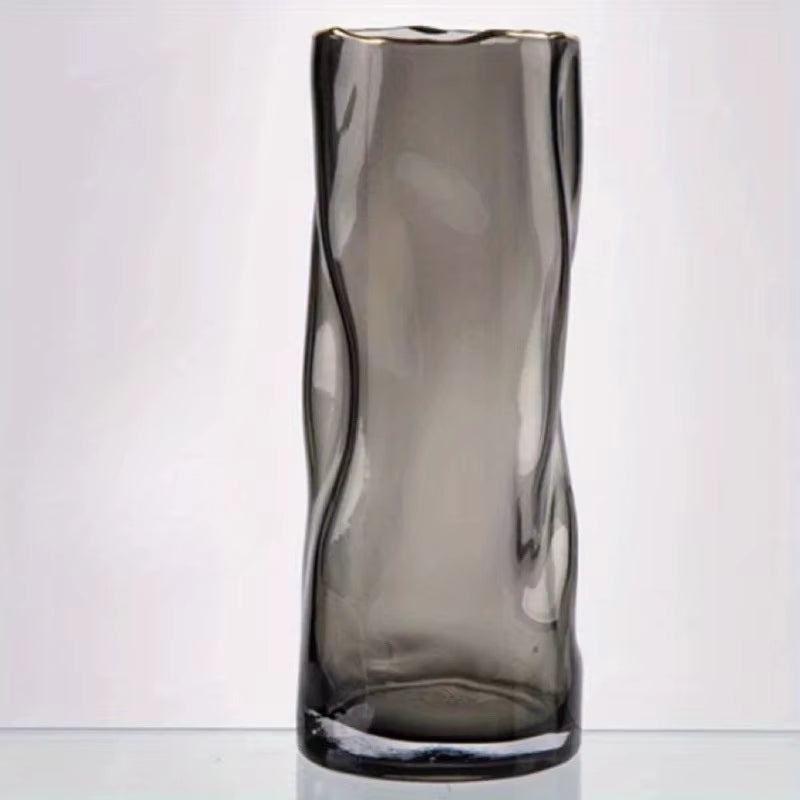 Glass Vase Decoration Living Room Flowers Roses Lily Vase Large Diameter Vase