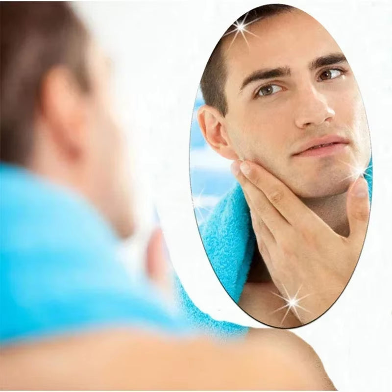 1Pcs Removable Acrylic Mirror Wall Sticker Square Oval Self Adhesive Room Art Decal for Kids Bathroom Living Room Decoration