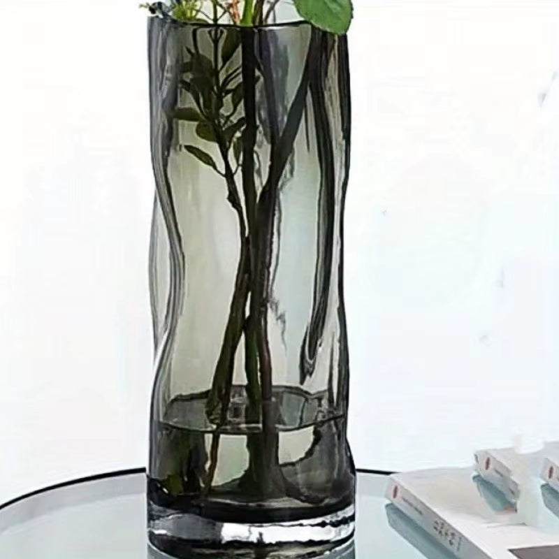 Glass Vase Decoration Living Room Flowers Roses Lily Vase Large Diameter Vase