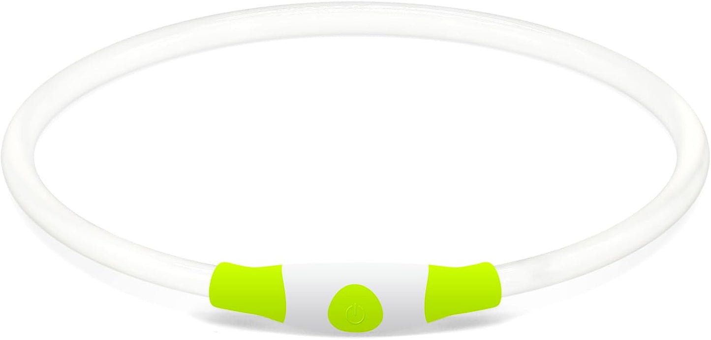 Led Dog Collar,  USB Rechargeable Flash Dog Necklace Light, Pet Safety Collar Makes Your Beloved Dogs Be Seen at Night for Small Medium Large Dogs